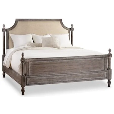 King Fabric Upholstered Poster Bed